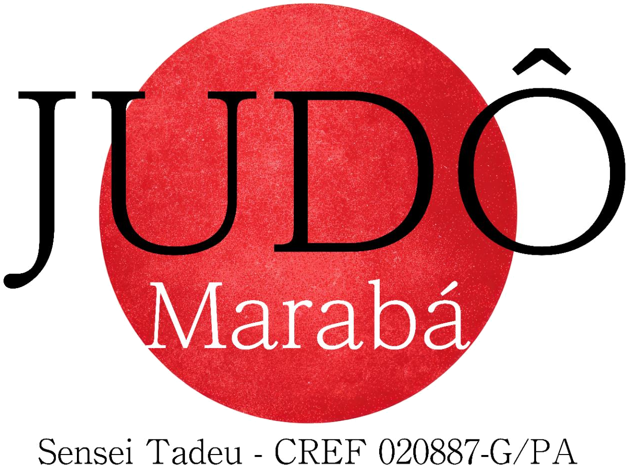 Logotipo Judô Marabá, círculo vermelho, Sensei Tadeu, CREF 020887-G/PA.